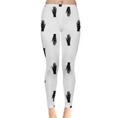 Vampire Hand Motif Graphic Print Pattern Inside Out Leggings by dflcprintsclothing