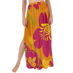 Folk Floral Pattern  Abstract Flowers Print  Seamless Pattern Maxi Chiffon Tie-up Sarong by Eskimos