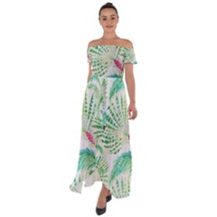 Palm Trees By Traci K Off Shoulder Open Front Chiffon Dress by tracikcollection