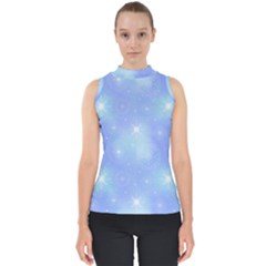 Heavenly Flowers Mock Neck Shell Top by SychEva
