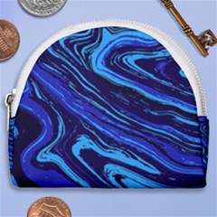Blue Vivid Marble Pattern 16 Horseshoe Style Canvas Pouch by goljakoff