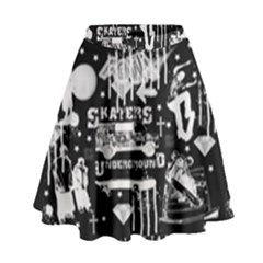 Skater-underground2 High Waist Skirt by PollyParadise