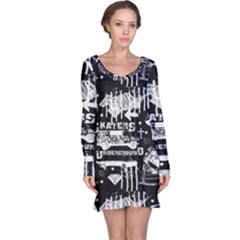 Skater-underground2 Long Sleeve Nightdress by PollyParadise
