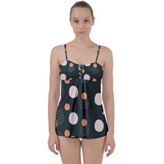 Black Peach White  Babydoll Tankini Set by Sobalvarro