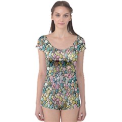 Multicolored Watercolor Stones Boyleg Leotard  by SychEva