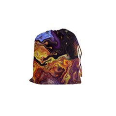 Nebula Starry Night Skies Abstract Art Drawstring Pouch (small) by CrypticFragmentsDesign
