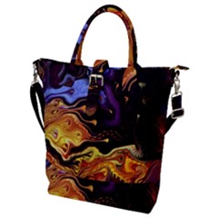 Nebula Starry Night Skies Abstract Art Buckle Top Tote Bag by CrypticFragmentsDesign
