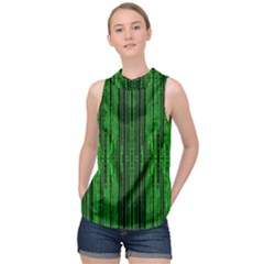 Techs High Neck Satin Top by PollyParadise