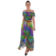 Prisma Colors Off Shoulder Open Front Chiffon Dress by LW41021