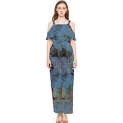 Undersea Draped Sleeveless Chiffon Jumpsuit by PollyParadise