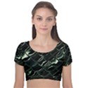 Dragon_Scales Velvet Short Sleeve Crop Top  View1