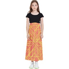 Orange/yellow Line Pattern Kids  Skirt by LyleHatchDesign