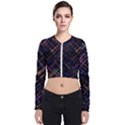 Criss-cross Pattern (multi-colored) Long Sleeve Zip Up Bomber Jacket View1