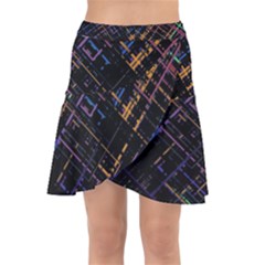 Criss-cross Pattern (multi-colored) Wrap Front Skirt by LyleHatchDesign