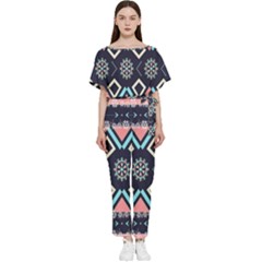 Gypsy-pattern Batwing Lightweight Jumpsuit by PollyParadise