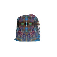 Abstract Marbling Painting Repeats Drawstring Pouch (small) by kaleidomarblingart