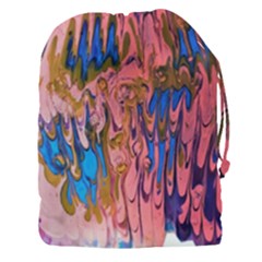 Painted Ornate, Marbling Art Drawstring Pouch (3xl) by kaleidomarblingart