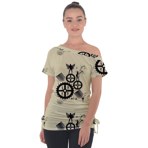 Angels Off Shoulder Tie-up Tee by PollyParadise