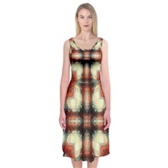 Royal Plaid Midi Sleeveless Dress by LW323
