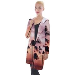 Palm Trees Hooded Pocket Cardigan by LW323