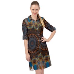 Victory Long Sleeve Mini Shirt Dress by LW323