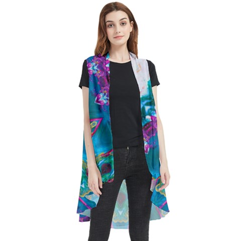 Peacock Sleeveless Chiffon Waistcoat Shirt by LW323