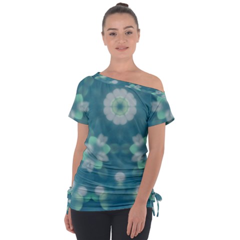Softpetals Off Shoulder Tie-up Tee by LW323