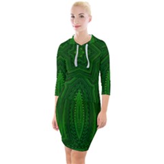 Freshspring3 Quarter Sleeve Hood Bodycon Dress by LW323