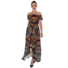 Lovely Day Off Shoulder Open Front Chiffon Dress by LW323