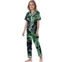 Night banana leaves Kids  Satin Short Sleeve Pajamas Set View1