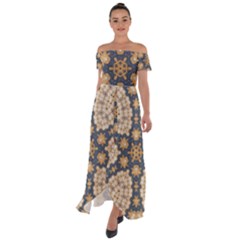 Denimpearls2 Off Shoulder Open Front Chiffon Dress by LW323