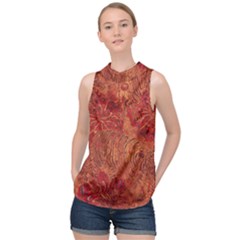 Animalprintfnl1 High Neck Satin Top by PollyParadise