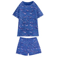 Branches With Peach Flowers Kids  Swim Tee And Shorts Set by SychEva