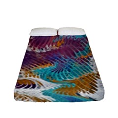 Painted Feathers Fitted Sheet (full/ Double Size) by kaleidomarblingart
