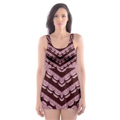 Burgundy Skater Dress Swimsuit by LW323