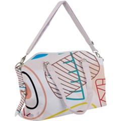 Pastel Abstract Pattern With Beige, Coffee Color Strap Canvas Crossbody Bag by Casemiro