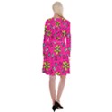 Flowers-flashy Long Sleeve Velvet Front Wrap Dress View2