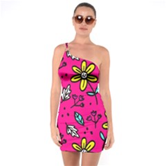 Flowers-flashy One Soulder Bodycon Dress by alllovelyideas