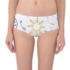 Pattern Mystic Mid-waist Bikini Bottoms by alllovelyideas
