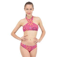 Pattern Mystic Color High Neck Bikini Set by alllovelyideas