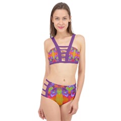 Glitch Futuristic Punk  Cage Up Bikini Set by gloriasanchez