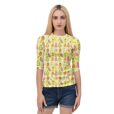 Tropical Fruits Pattern  Quarter Sleeve Raglan Tee by gloriasanchez