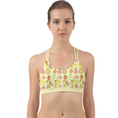 Tropical Fruits Pattern  Back Web Sports Bra by gloriasanchez