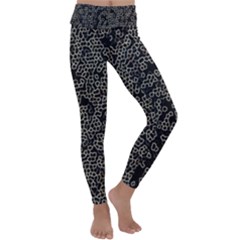 Neon Geometric Pattern Design Kids  Lightweight Velour Classic Yoga Leggings by dflcprintsclothing