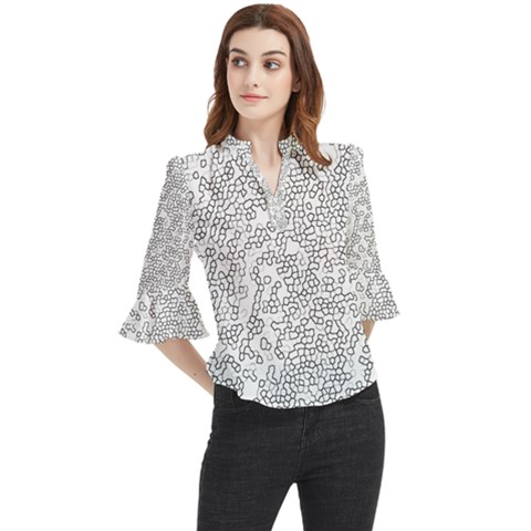 Neon Geometric Pattern Design 2 Loose Horn Sleeve Chiffon Blouse by dflcprintsclothing