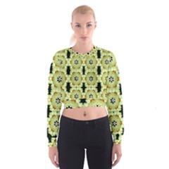 Summer Sun Flower Power Over The Florals In Peace Pattern Cropped Sweatshirt by pepitasart