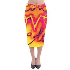  Graffiti Love Velvet Midi Pencil Skirt by essentialimage365