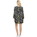 Folk flowers art pattern Floral abstract surface design  Seamless pattern Tiered Long Sleeve Mini Dress View2
