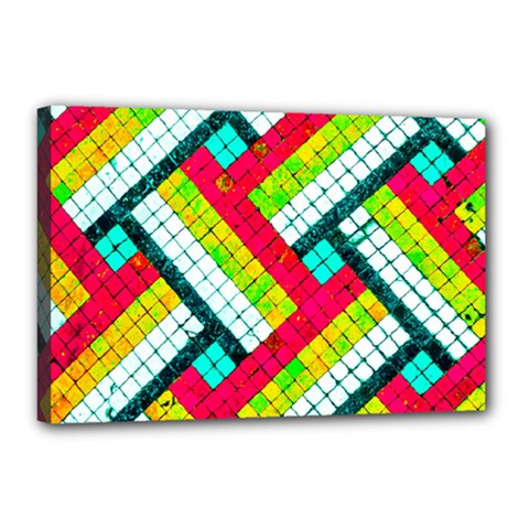 Pop Art Mosaic Canvas 18  X 12  (stretched) by essentialimage365