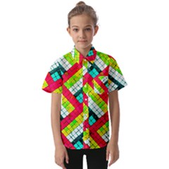 Pop Art Mosaic Kids  Short Sleeve Shirt by essentialimage365